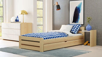 Postel Marek 120/200 cm + šuplík - masiv smrk 3,5 cm