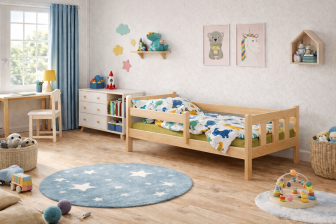 Postel Martin z masivu borovice 180x80 cm - PŘÍRODNÍ + rošt ZDARMA