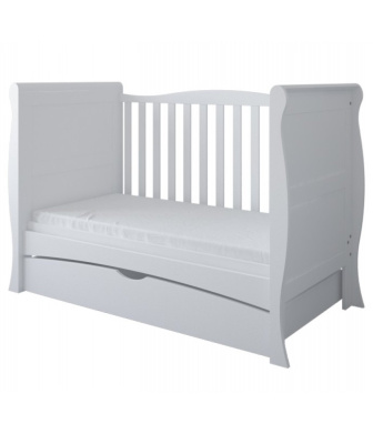 Postieľka 140/70 cm Margit - biela - 3v1 so šuplíkom