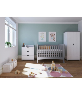 Postieľka 140/70 cm Margit - siva - 3v1