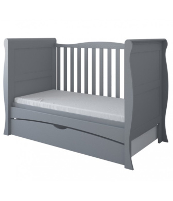 Postieľka 140/70 cm Margit - siva - 3v1 so šuplíkom