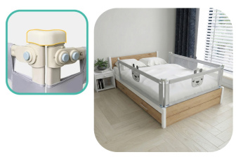 Zábrana na posteľ Méďa - 200 cm sivá