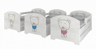 Postel 160/80 cm + matrace + rošt méďa norská borovice