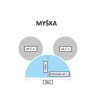 Dětské čalouněné čelo Myška 100x50 cm - barevné kombinace