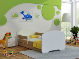 Postel Milena 180x90 cm se šuplíkem, roštem a matrací - buk