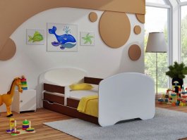 Postel Milena 90x200 cm se šuplíkem, roštem a matrací - kal