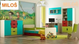 Postel Milošek 140/70 cm + matrace + šuplík
