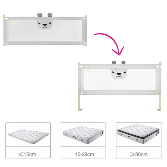 Zábrana na posteľ Méďa - 200 cm sivá