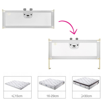 Zábrana na postel Méďa -  160 cm šedá