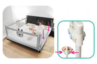 Zábrana na postel Méďa -  160 cm šedá