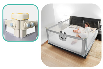 Zábrana na postel Méďa -  160 cm šedá