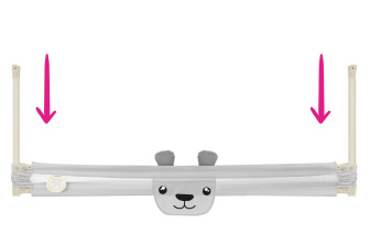 Zábrana na postel Méďa -  160 cm šedá