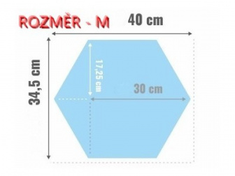 Čalúnený nástenný panel plot Hexagon 30 x 26 x 3 cm tyrkysová