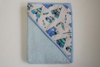 Dětská osuška s kapucí termofrote - modrá 100x100 cm