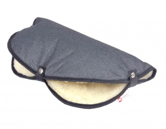 Rukávník na madla kočárků jeans šedý