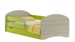 Postel Nela N20 140/70 cm + matrace + šuplík zelená