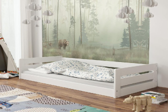 Postel z masivu Betka 200/90 cm - BÍLÁ + rošt ZDARMA