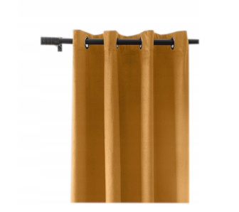 Závěs Velvet 140/250 cm s oky - hořčicová