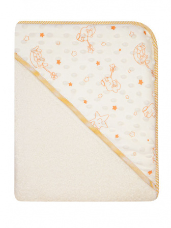 Dětská osuška froté s kapucí minky - béžová