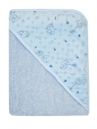 Dětská osuška froté s kapucí minky - modrá