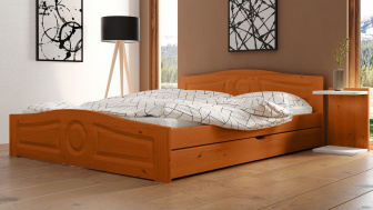 Postel Comfort 140/200 cm - olše + šuplík - masiv smrk 3,5 cm