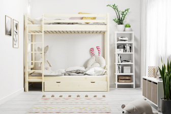 Patrová postel Olivia šedá 90/200 cm + rošty ZDARMA