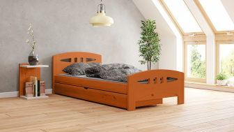 Postel Diana 80/200 cm - olše + šuplík - masiv smrk 3,5 cm