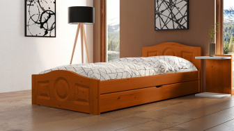 Postel Comfort 120/200 cm - olše + šuplík - masiv smrk 3,5 cm