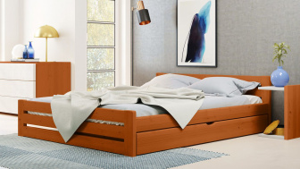 Postel Marek 180/200 cm - olše + šuplík - masiv smrk 3,5 cm