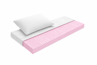 Postel Denis bílá + matrace Optimal Comfort + rošty ZDARMA