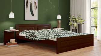 Postel Naďa 160/200 cm - ořech - masiv smrk 3,5 cm