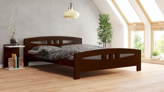 Postel Diana 180/200 cm - ořech - masiv smrk 3,5 cm