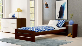 Postel Marek 80/200 cm - ořech - masiv smrk 3,5 cm