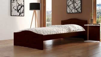 Postel Comfort 80/200 cm - ořech - masiv smrk 3,5 cm