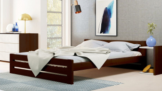 Postel Marek 180/200 cm - ořech - masiv smrk 3,5 cm