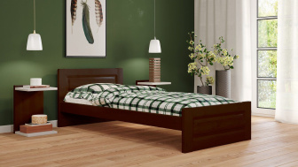 Postel Naďa 90/200 cm - ořech - masiv smrk 3,5 cm