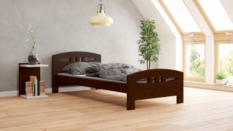 Postel Diana 120/200 cm - ořech - masiv smrk 3,5 cm