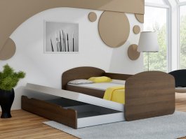 Milano výsuv 180x90 cm s rošty a matracemi - ořech