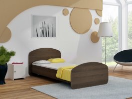 Postel Junior 180x90 cm s roštem a matrací - ořech
