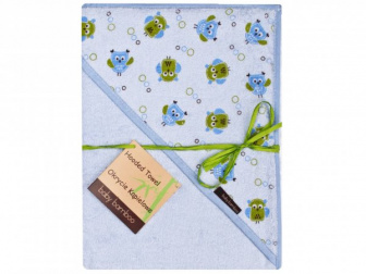 Bambusová osuška s kapucí 100x100 cm modrá