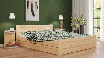 Postel Naďa 180/200 cm + šuplík - masiv smrk 3,5 cm