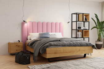 Čalouněný nástěnný panel plot 20 x 70 x 3 cm levandulová