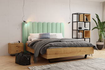 Čalouněný nástěnný panel plot 20 x 120 x 3 cm mátová