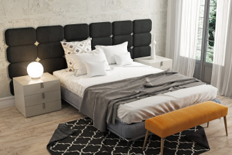 Čalúnený nástenný panel Classic plus 60/30/3 cm - tmavo béžová
