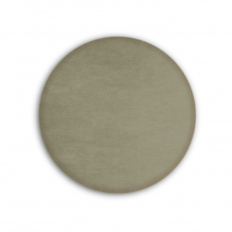 Čalúnený nástenný panel kolo - priemer 20 cm, výška 5 cm -  tmavo béžová