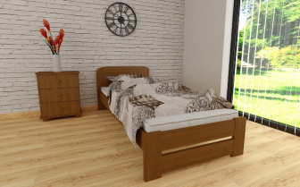 Postel Petra 80x200 cm masiv borovice - dub + rošt ZDARMA