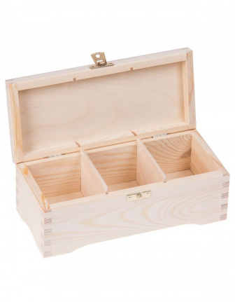 Krabička dřevěná na čaj 10,3x22,1x7,6 cm zapínání