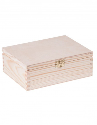 Krabička drevená  na čaj 16,5x22,5x8 cm zapínanie