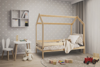 Detská posteľ domček 160x80 cm + ZADARMO rošt - borovica