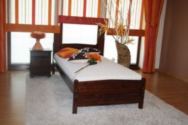 Postel Jolana 90 x 200 cm barva ořech + matrace Relax